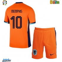Nederland Memphis Depay #10 Hjemmedraktsett Barn EM 2024 Kortermet (+ Korte bukser)